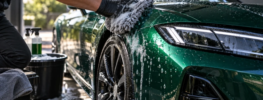 Editorial illustration: First Wash and Maintenance Tips for Ceramic Coated Vehicles