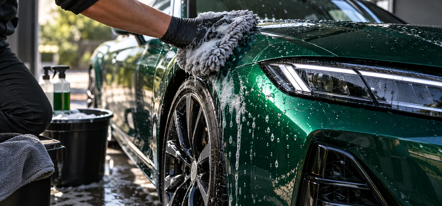 Editorial illustration: First Wash and Maintenance Tips for Ceramic Coated Vehicles