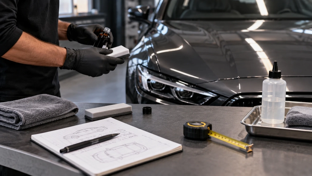 Editorial illustration: Estimating Coating Consumption for a Detailing Job