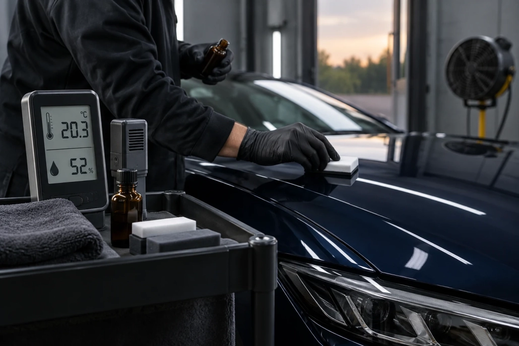 Editorial illustration: Temperature and Humidity During Ceramic Coating Application