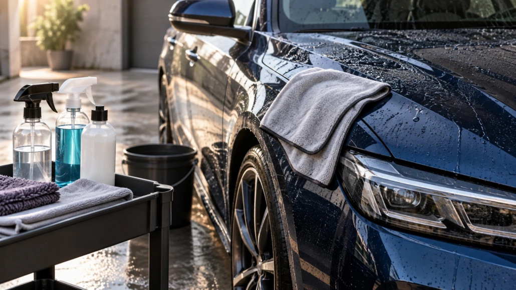 Editorial illustration: Choosing a Drying Aid for a Ceramic-Coated Car