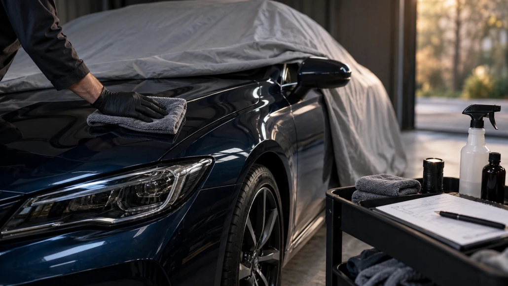 Editorial illustration: Preparing a Coated Car for Long-Term Parking
