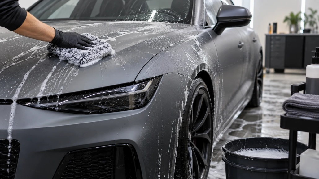 Editorial illustration: Washing Matte PPF While Preserving Its Appearance