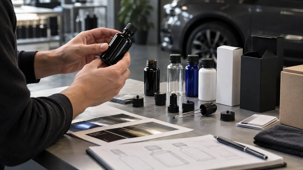 Editorial illustration: Packaging Compatibility for Private Label Ceramic Coatings