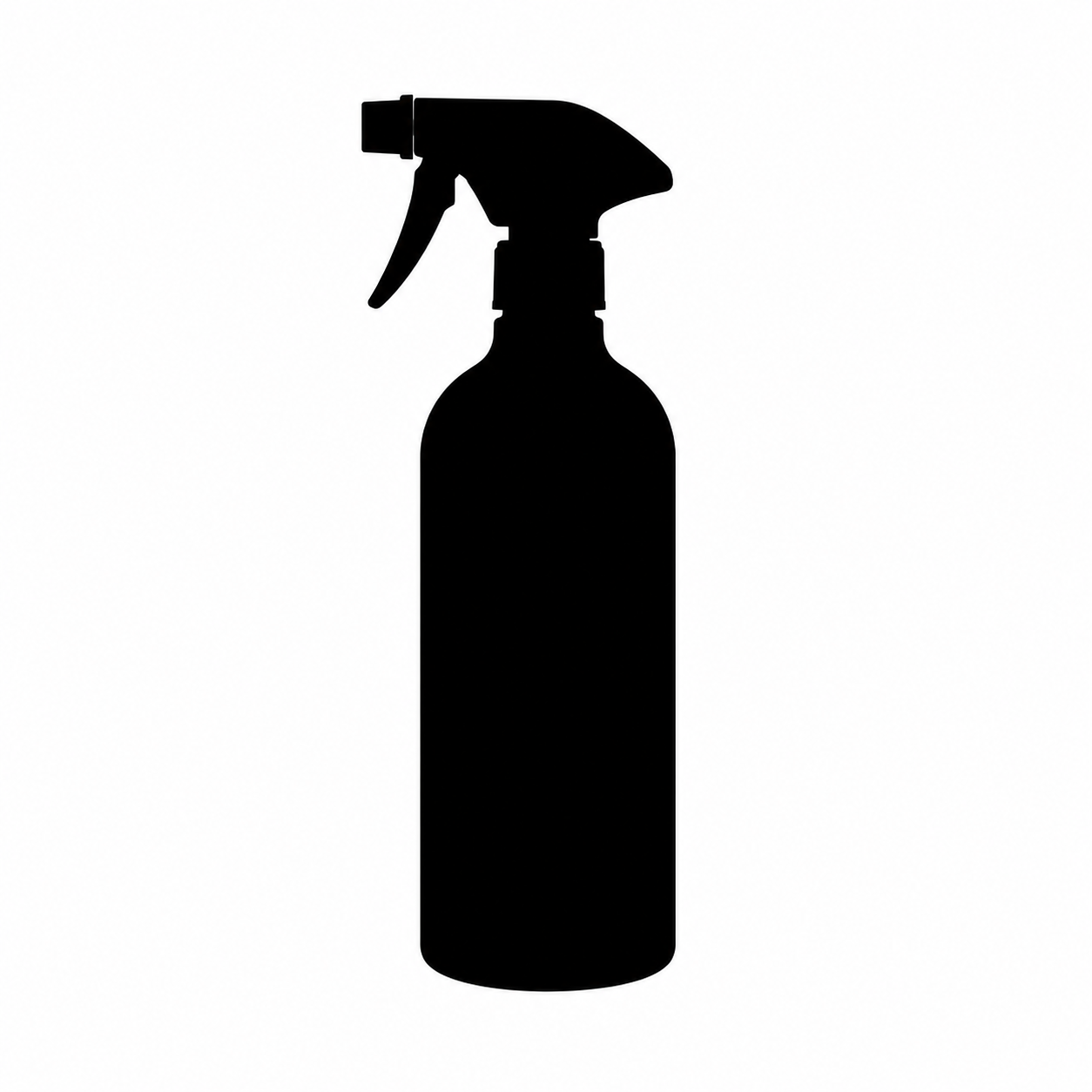 Simulated black trigger spray bottle silhouette — PREP